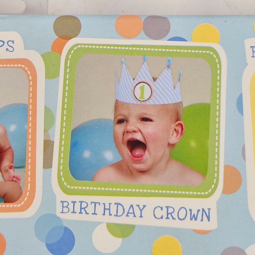 Gibson First Birthday Photo Kit Frame Crown Banner Props Cake Topper Celebration - Picture 6 of 7